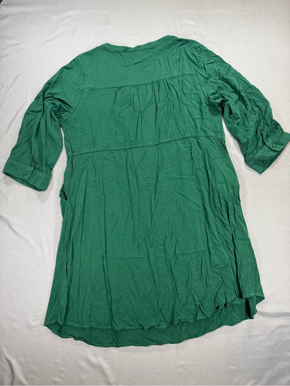 torrid Emerald Green Zip-Front Drawstring Midi Shirt Dress - Picture 4 of 7
